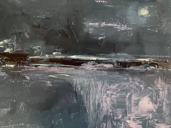 And Still Within A Summers Night,oil on wood panel,21 x 28cm